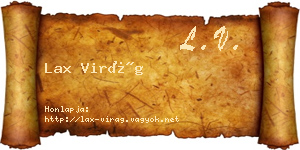Lax Virág névjegykártya